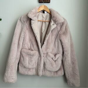 H & M Faux fur coat size XS
